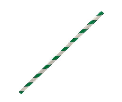Green/White Regular Paper Straws 2500/Carton