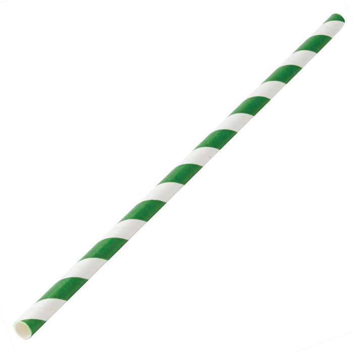 Green/White Jumbo Paper Straw 2500/Carton