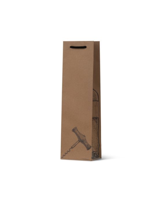 Corkscrew Single Wine Bottle Bag 100/Carton