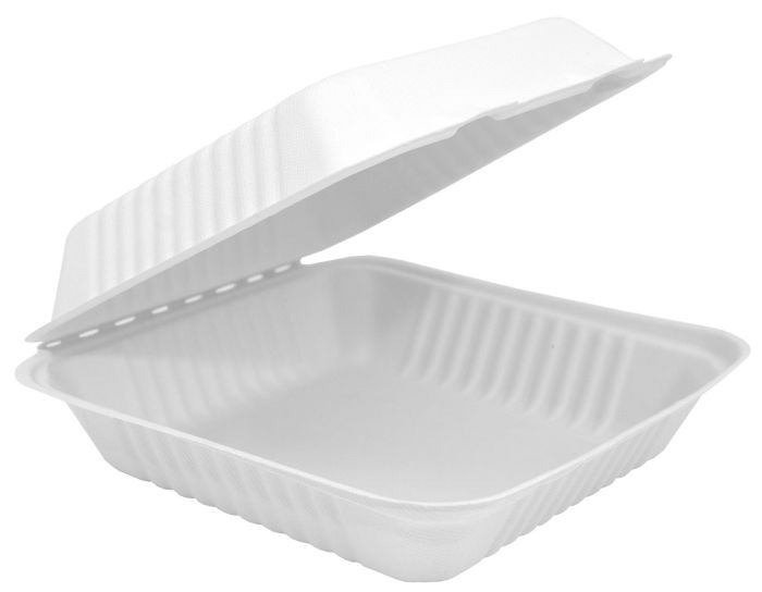 9x9" Square White Clamshell 200/Carton