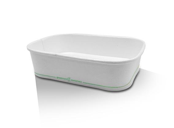 500ml PLA White Rectangular Container 300/Carton