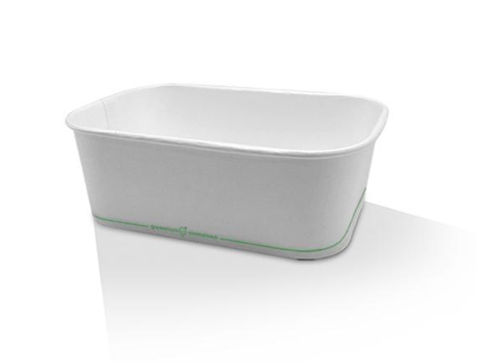 750ml PLA White Rectangular Container 300/Carton